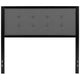 Dark Gray,Full |#| Full Size Upholstered Metal Panel Headboard in Tufted Dark Gray Fabric