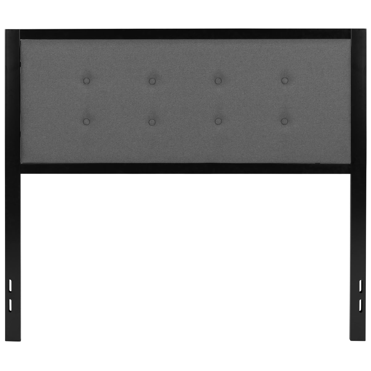 Dark Gray,Full |#| Full Size Upholstered Metal Panel Headboard in Tufted Dark Gray Fabric