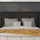 Black,Full |#| Full Size Upholstered Metal Panel Headboard in Tufted Black Fabric