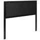 Black,Full |#| Full Size Upholstered Metal Panel Headboard in Tufted Black Fabric