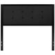 Black,Full |#| Full Size Upholstered Metal Panel Headboard in Tufted Black Fabric