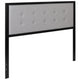 Light Gray,Queen |#| Queen Size Upholstered Metal Panel Headboard in Tufted Light Gray Fabric