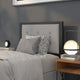 Light Gray,Twin |#| Twin Size Upholstered Metal Panel Headboard in Tufted Light Gray Fabric