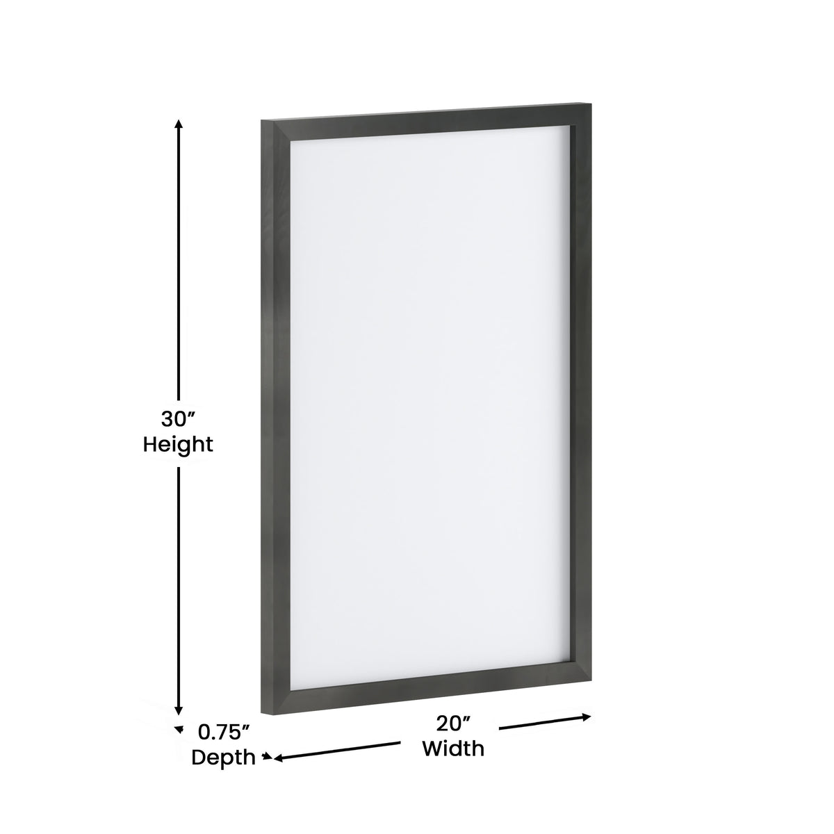 Black,20inchW x 30inchH |#| Commercial 20x30 White Board with Marker, Eraser, and 4 Magnets - Black