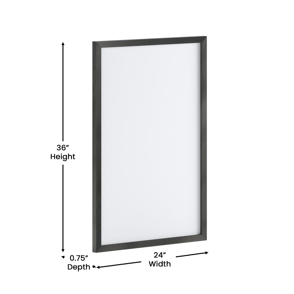 Black,24inchW x 36inchH |#| Commercial 24x36 White Board with Marker, Eraser, and 4 Magnets - Black