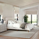 Beige Fabric/Walnut Legs,Full |#| Faux Linen Upholstered Full Size Platform Bed with Piped Headboard in Beige