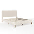 Britta Upholstered Platform Bed with Rounded Headboard, Piped Detailing and Cushioned Siderails, Wood Slat Bottom, No Box Spring Needed