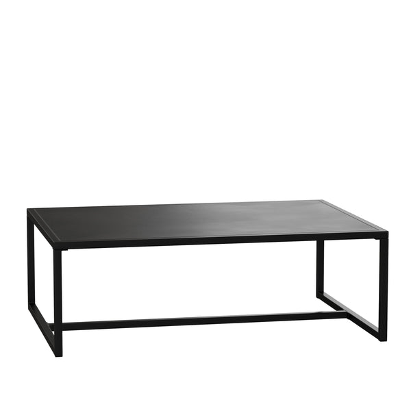 All-Weather Commercial Grade Indoor/Outdoor Steel Patio Coffee Table in Black