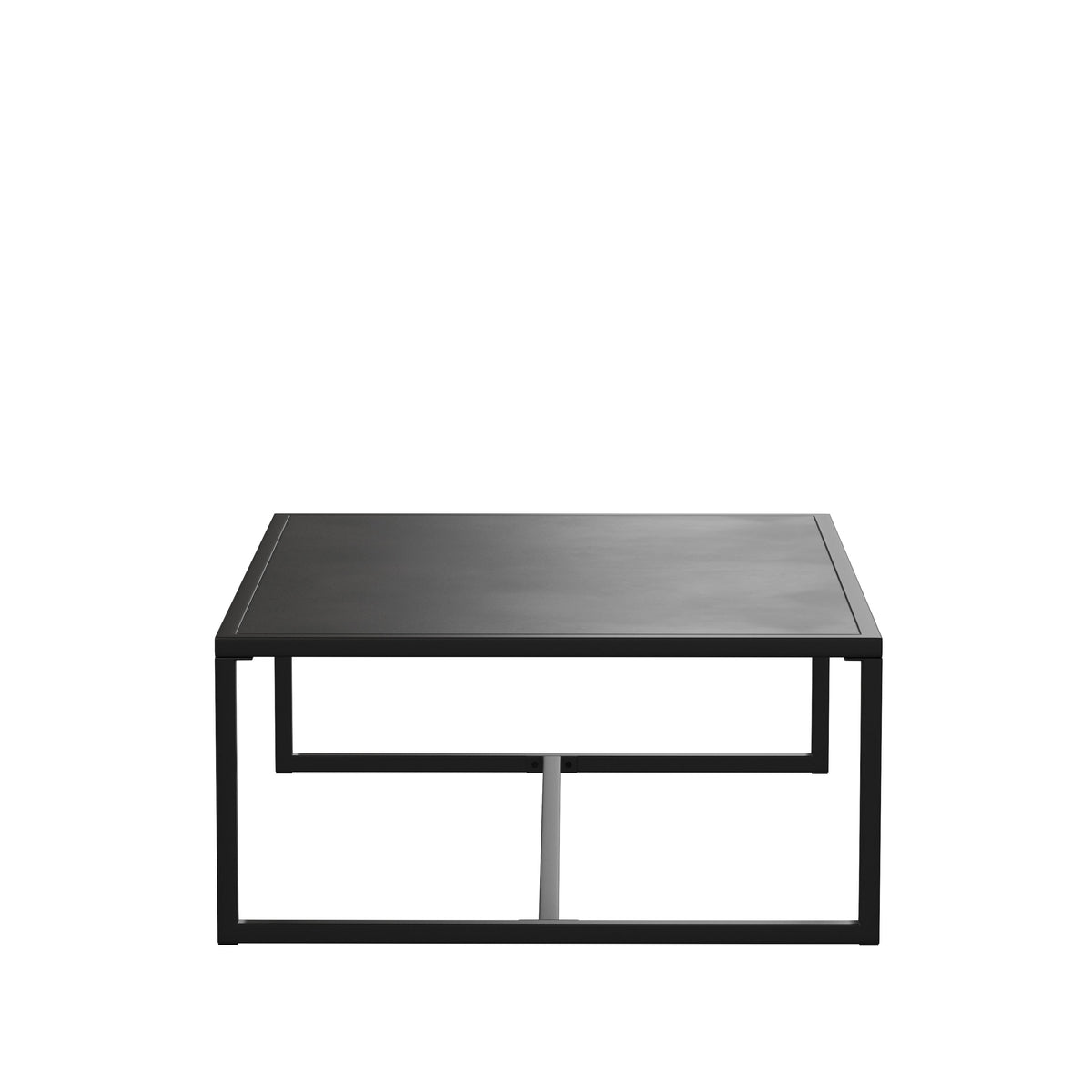 All-Weather Commercial Grade Indoor/Outdoor Steel Patio Coffee Table in Black