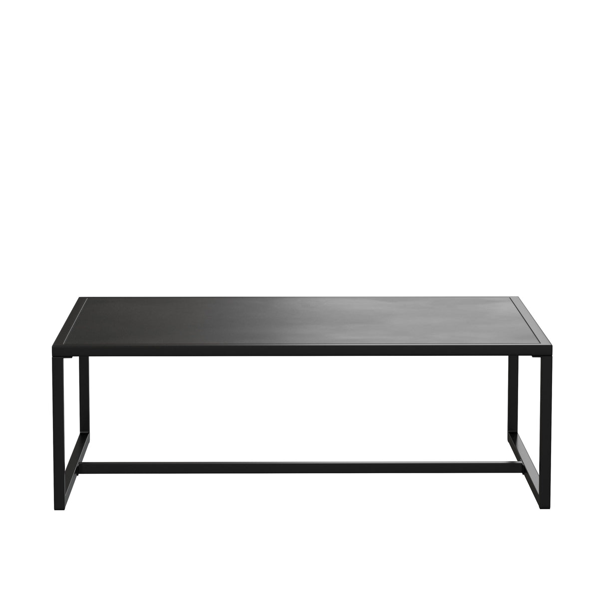 All-Weather Commercial Grade Indoor/Outdoor Steel Patio Coffee Table in Black