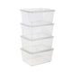 Premium 6.75" x 5" Clear Plastic Storage Boxes with Lids - Set of 4