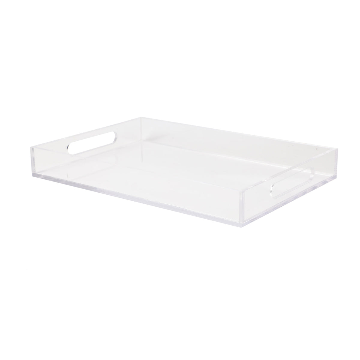 Acrylic Desktop Letter Tray Organizer with Handles and Anti-Slip Feet-Clear