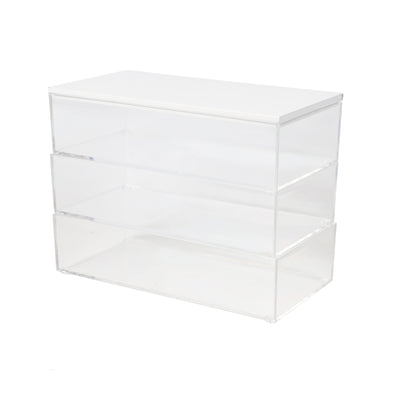 Brody Clear Plastic Storage Organizer Bins with Lid for Home Office, Kitchen, or Bathroom