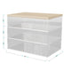 Clear/Light Natural |#| Premium Clear Plastic Storage Bins with Lt Natural Paulownia Wood Lid - 7.5"x3"