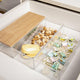 Clear/Light Natural |#| Premium Clear Plastic Storage Bins with Lt Natural Paulownia Wood Lid - 7.5"x3"