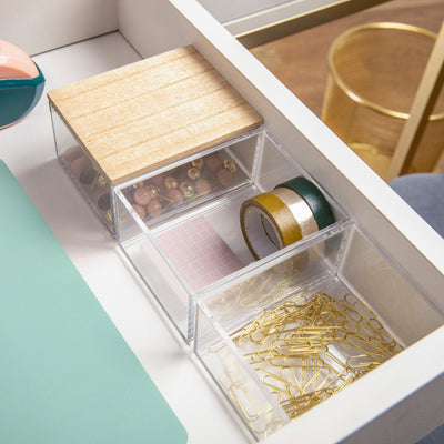Brody Clear Plastic Storage Organizer Bins with Lid for Home Office, Kitchen, or Bathroom - View 2