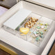 Clear/White |#| Premium Clear Plastic Storage Bins with White MDF Lid - 7.5"x3"