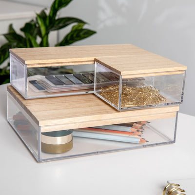Brody Clear Plastic Storage Organizer Bins with Lids for Home Office, Kitchen, or Bathroom - View 2