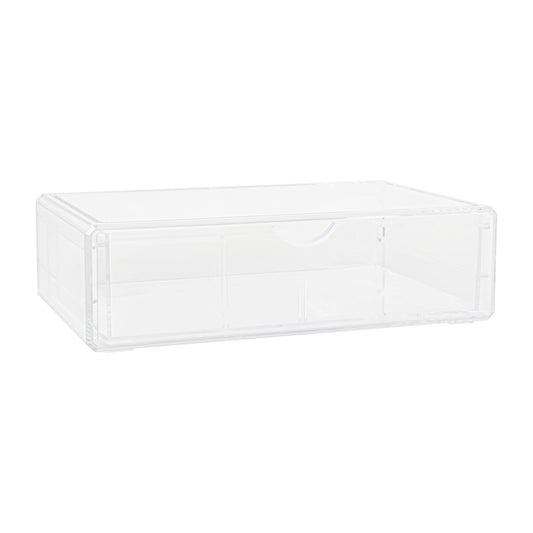 Brody Plastic Stackable Office Desktop Organizer Box with Drawer