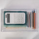 Desktop Organization Box with Half Moon Opening Pullout Drawer - Clear Plastic
