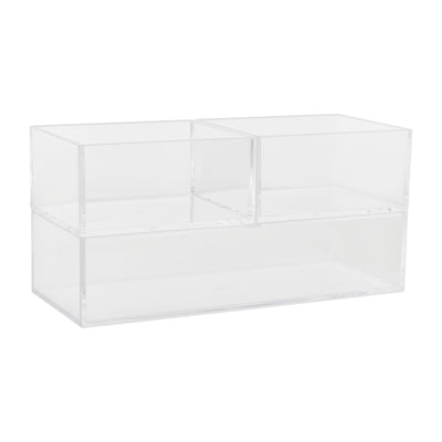 Brody Set of 3 Stack and Slide Plastic Tray Office Desktop Organizers - View 1
