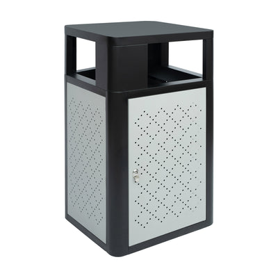 Commercial 31.4 GAL Steel Trash Can with Inner Bin, Locking Access Door - View 1