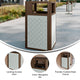 Brown |#| Commercial 31.4 GAL Steel Trash Can with Inner Bin, Locking Access Door-BR/SIL