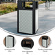 Black |#| Commercial 31.4 GAL Steel Trash Can with Inner Bin, Locking Access Door-BK/SIL