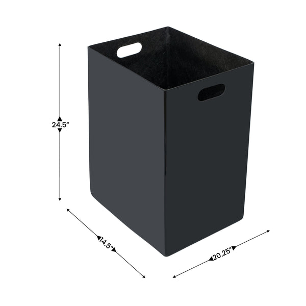 Black |#| Commercial 31.4 GAL Steel Trash Can with Inner Bin, Locking Access Door-BK/SIL