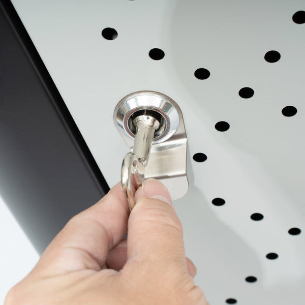 Black |#| Commercial 31.4 GAL Steel Trash Can with Inner Bin, Locking Access Door-BK/SIL