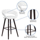 White |#| 29inch High Contemporary Cappuccino Wood Rounded Open Back Barstool in White Vinyl