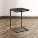 Black Glass End Table with Black Metal Frame - Occasional and Accent Tables