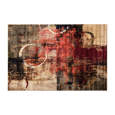 Caldor Collection Abstract Olefin Area Rug with Jute Backing, Living Room, Bedroom - View 1