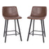 Caleb Modern Armless 24 Inch Counter Height Stools Commercial Grade with Footrests and Matte Metal Frames, Set of 2
