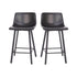 Caleb Modern Armless 24 Inch Counter Height Stools Commercial Grade with Footrests and Matte Metal Frames, Set of 2