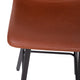 Cognac LeatherSoft |#| Set of 2 Commercial Indoor Armless Iron Barstools - Cognac LeatherSoft