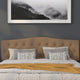 Dark Brown,King |#| Arched Button Tufted Upholstered King Size Headboard in Dark Brown Fabric