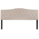 Beige,King |#| Arched Button Tufted Upholstered King Size Headboard in Beige Fabric