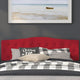 Red,King |#| Arched Button Tufted Upholstered King Size Headboard in Red Fabric