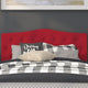 Red,Queen |#| Arched Button Tufted Upholstered Queen Size Headboard in Red Fabric