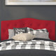 Red,Full |#| Arched Button Tufted Upholstered Full Size Headboard in Red Fabric