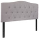 Light Gray,Full |#| Arched Button Tufted Upholstered Full Size Headboard in Light Gray Fabric