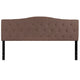 Camel,King |#| Arched Button Tufted Upholstered King Size Headboard in Camel Fabric
