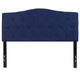 Navy,Full |#| Arched Button Tufted Upholstered Full Size Headboard in Navy Fabric