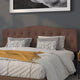 Camel,King |#| Arched Button Tufted Upholstered King Size Headboard in Camel Fabric