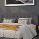 Dark Gray,King |#| Arched Button Tufted Upholstered King Size Headboard in Dark Gray Fabric