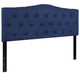 Navy,Queen |#| Arched Button Tufted Upholstered Queen Size Headboard in Navy Fabric