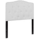 White,Twin |#| Arched Button Tufted Upholstered Twin Size Headboard in White Fabric