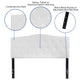 White,Full |#| Arched Button Tufted Upholstered Full Size Headboard in White Fabric