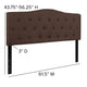Dark Brown,Queen |#| Arched Button Tufted Upholstered Queen Size Headboard in Dark Brown Fabric